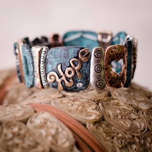 Copper Patina Bracelet- Hope